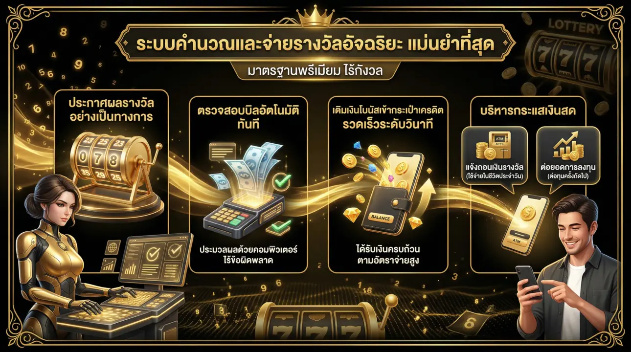 กลไกการจ่ายรางวัลและระบบคำนวณอัตโนมัติ แม่นยำที่สุด